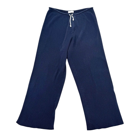 Fitigues Pants - VINTAGE FITIGUES NAVY WAFFLE KNIT WIDE LEG CROPPED PANTS